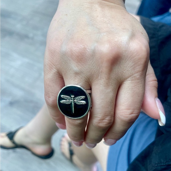 Black Dragonfly Ring, Dragonfly Necklace & Earrings - Picture 1 of 3